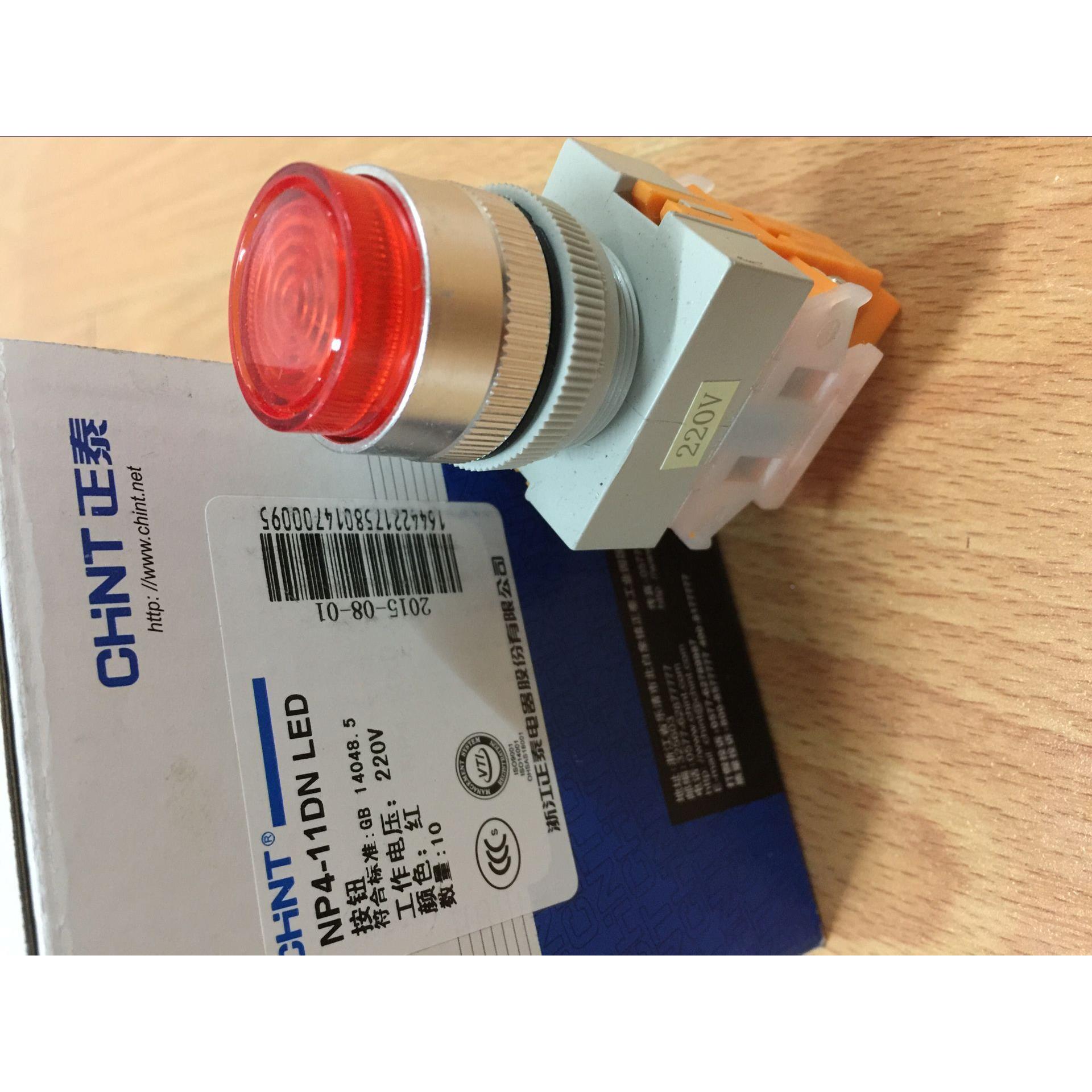 正泰 带灯自锁按钮开关 NP4-11DZS  红色  绿色  黄色  220v  24v