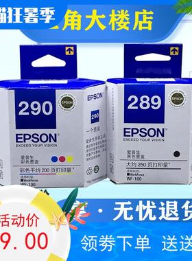 原装爱普生WF-100打印机墨盒 T289黑色 T290彩色 适合wf110打印机