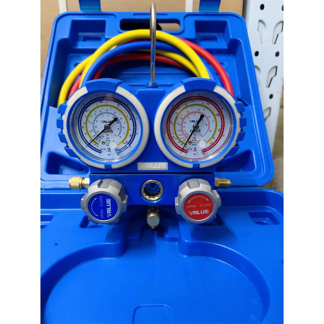 空调冷媒加液表组R22制冷剂R410A加氟表组套装R134AR404A压力表