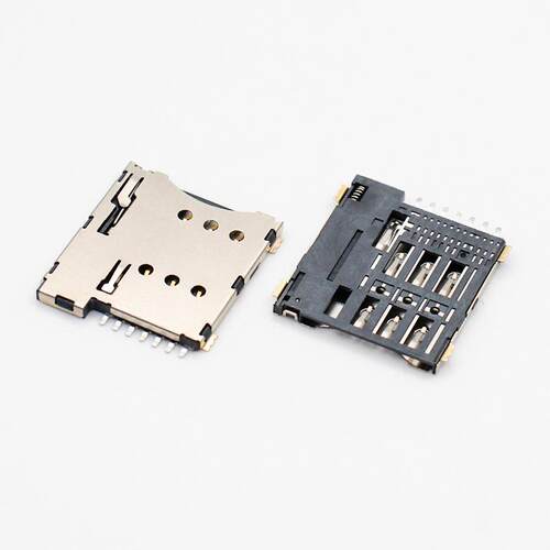 MICRO SIM 7P 自弹卡座 SIM-6贴片 手机SIM卡座