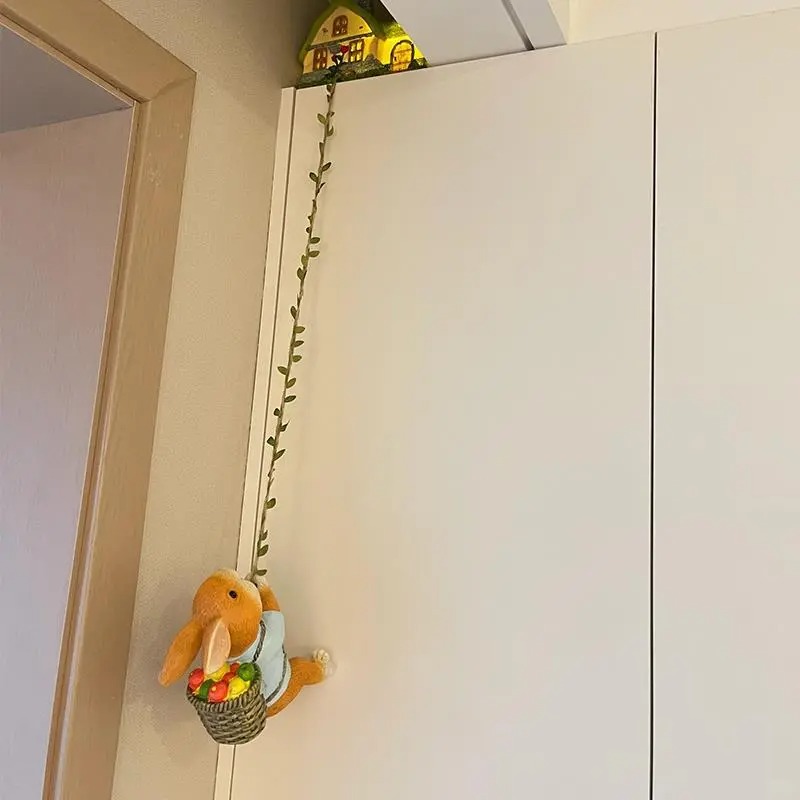 兔子摆件户外花园装饰庭院造景布置阳台动物创意攀爬壁挂吊件挂件