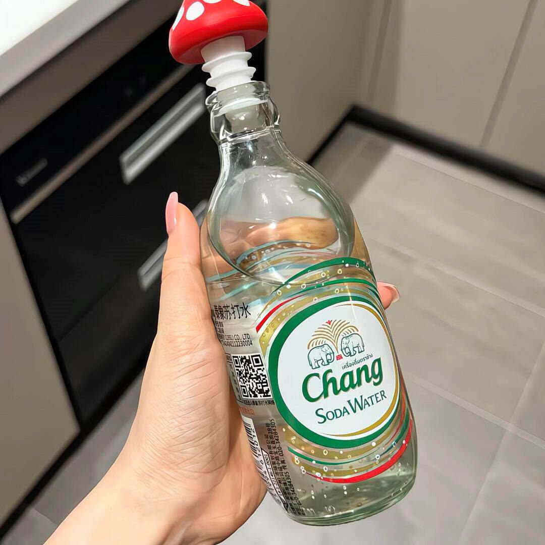 可爱蘑菇瓶塞泰象苏打水硅胶封口塞子家用密封瓶盖通用红酒瓶塞新