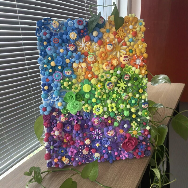 粘土手作diy全套材料包画框带支脚可摆台超轻粘土可爱萌宠表情包