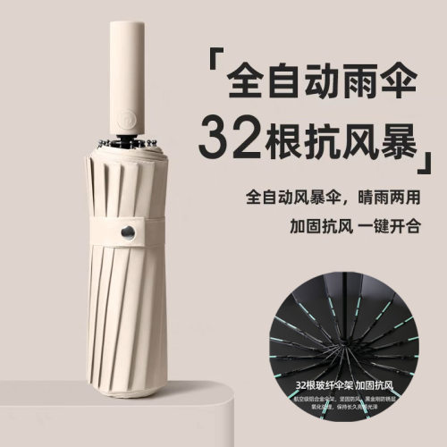 折叠双龙骨全自动晴雨两用黑胶30