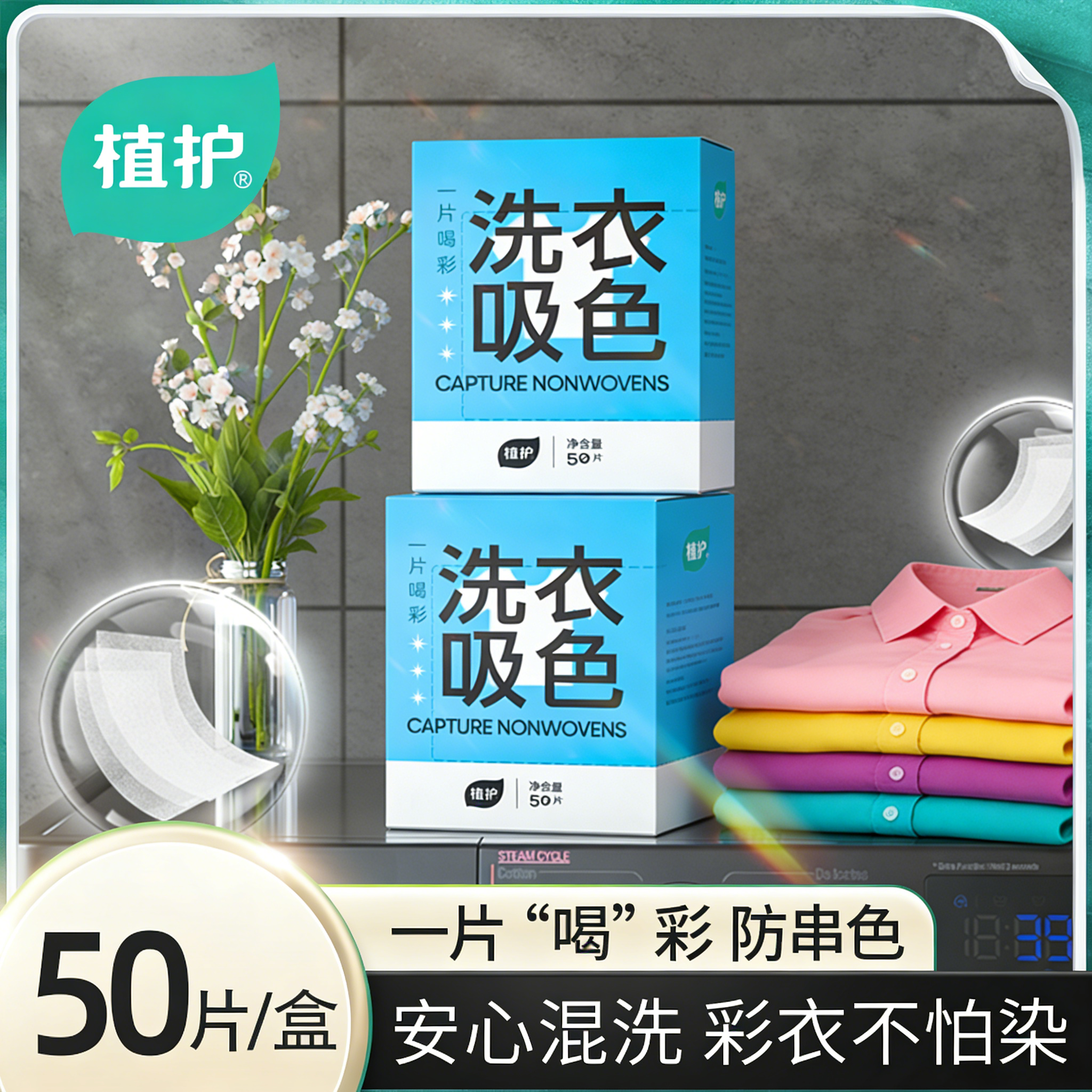 植护防串色洗衣片吸色纸可机洗吸色片色母片衣服防染色布护色隔色