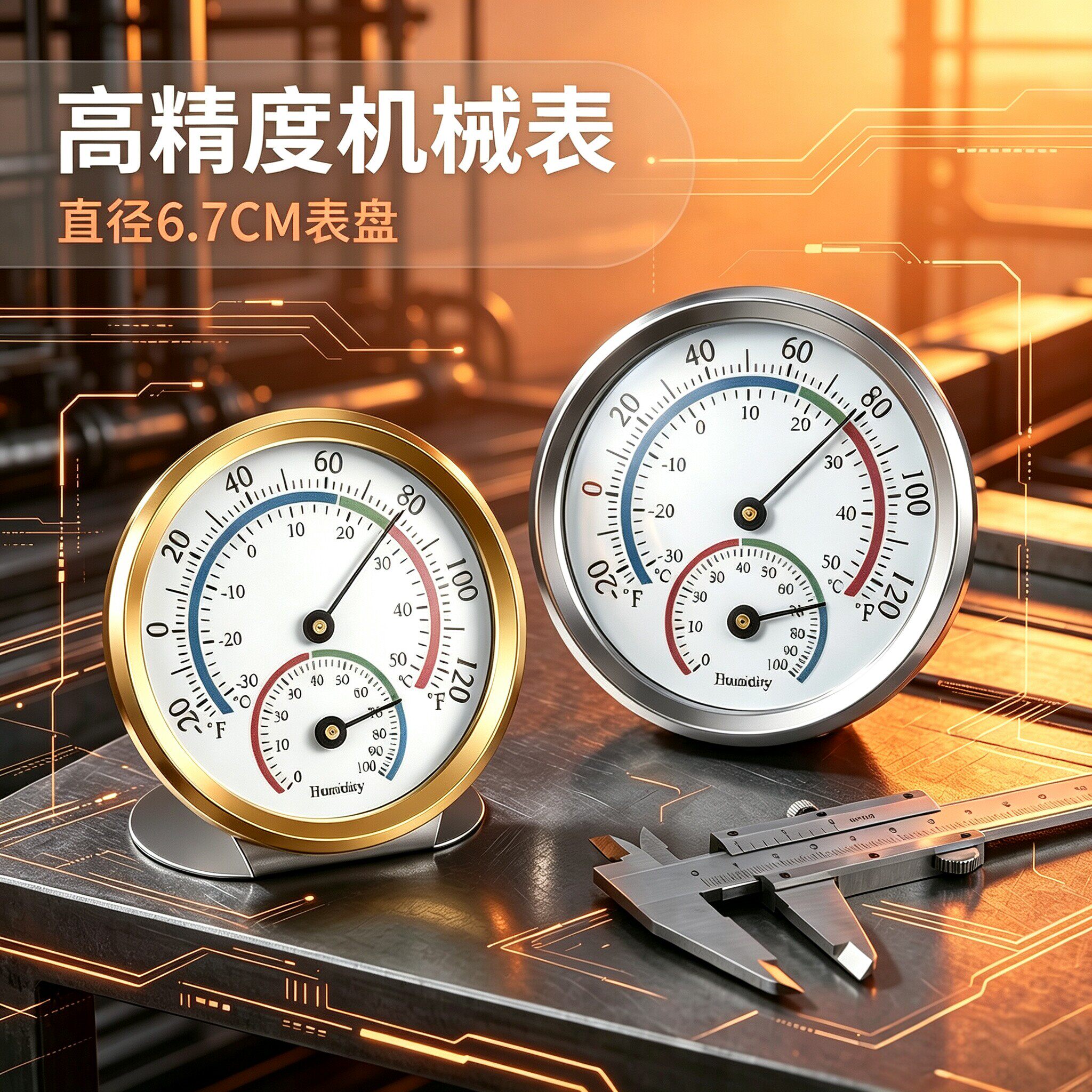 瑞时德高精度车载温湿度计