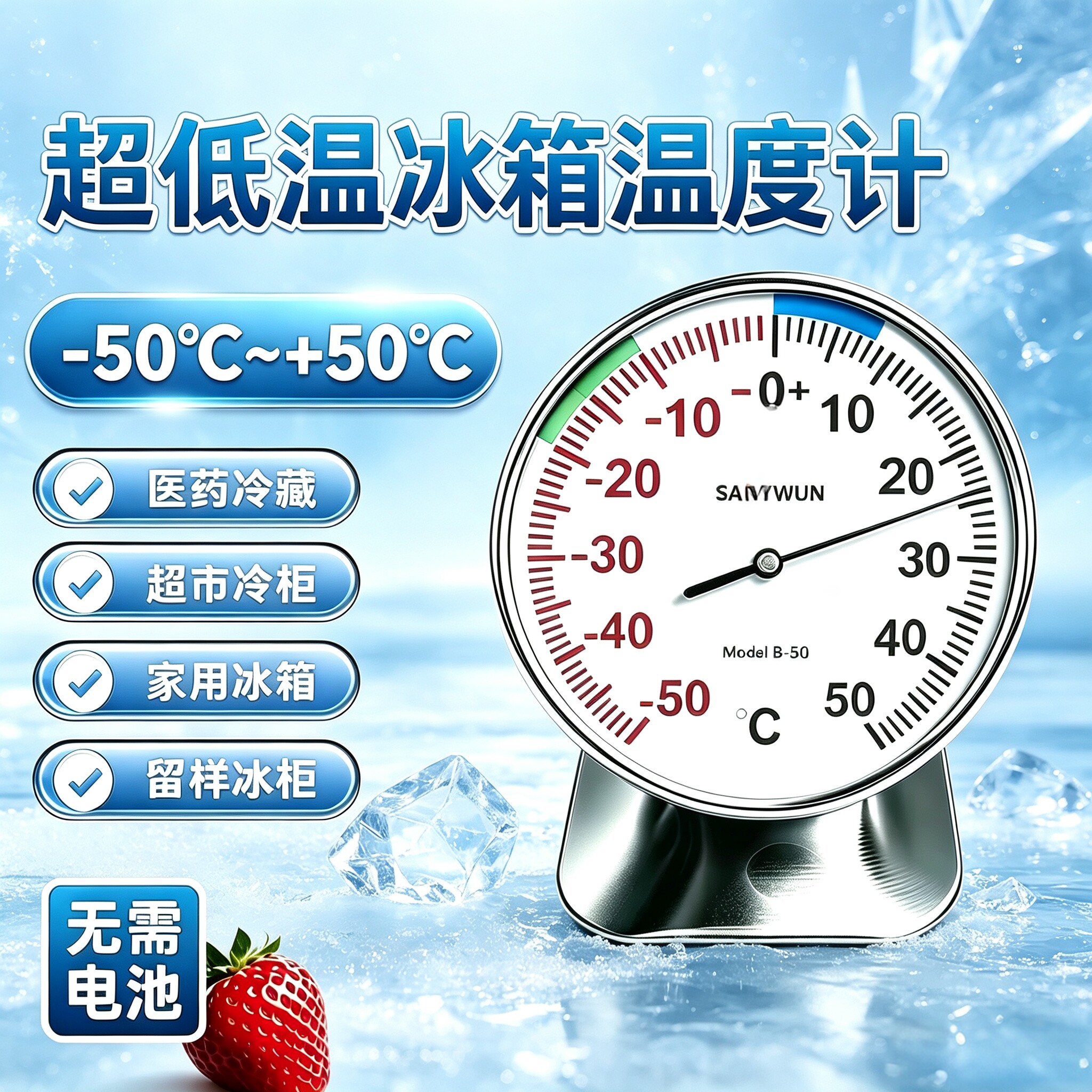 三印高精度冰箱温度计