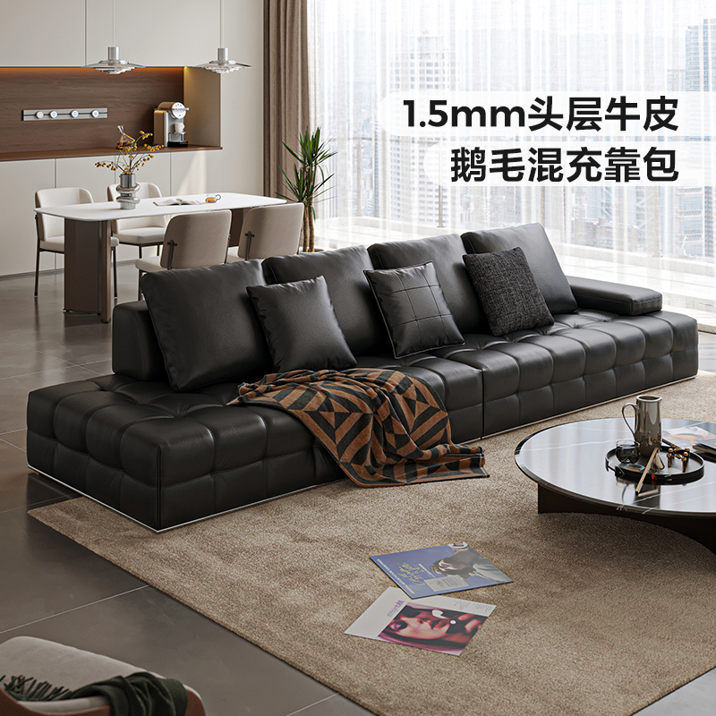 几轮夏秋劳伦斯真皮沙发2024新款