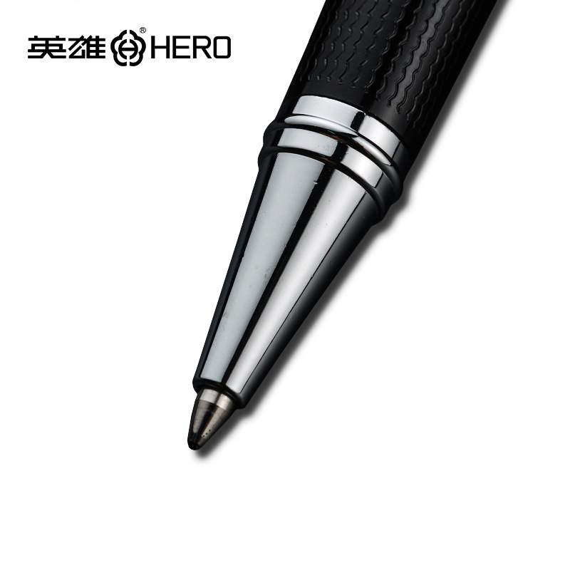 英雄签字笔1017商务高档金属宝珠中性笔碳素水笔办公签名签单男士