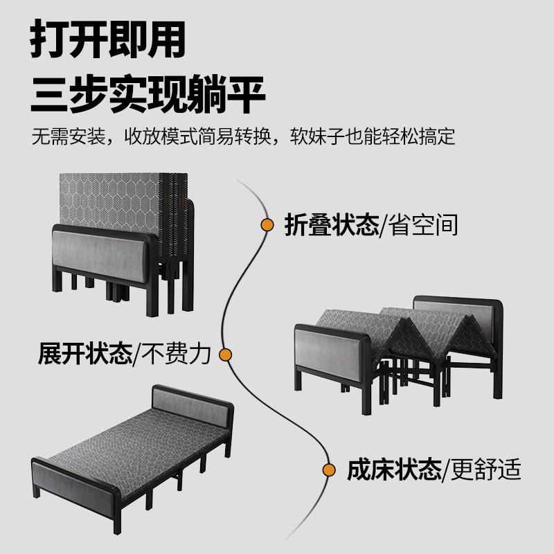 折叠床单人1米2家用简易午睡加床成人出租房结实耐用加固双人郑之