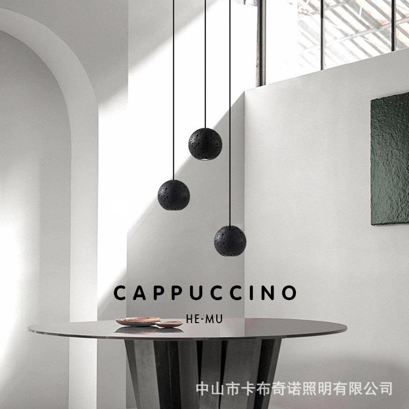 意式极简 黑洞石床头小吊灯北欧设计师创意个性卧室客厅餐厅灯