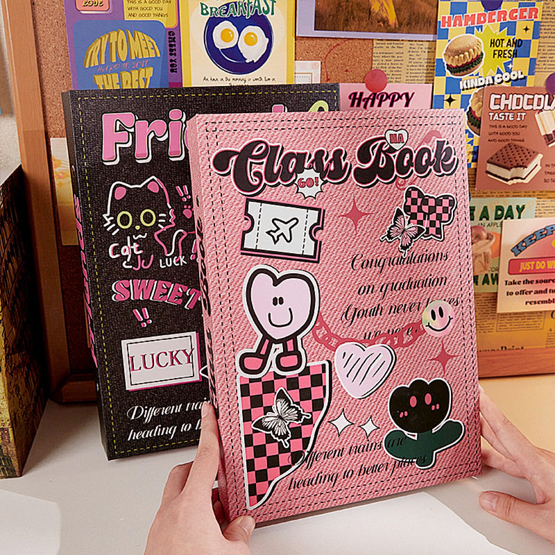 复古美式ins风小学生初中生同学录高颜值毕业纪念册小众高级感ing
