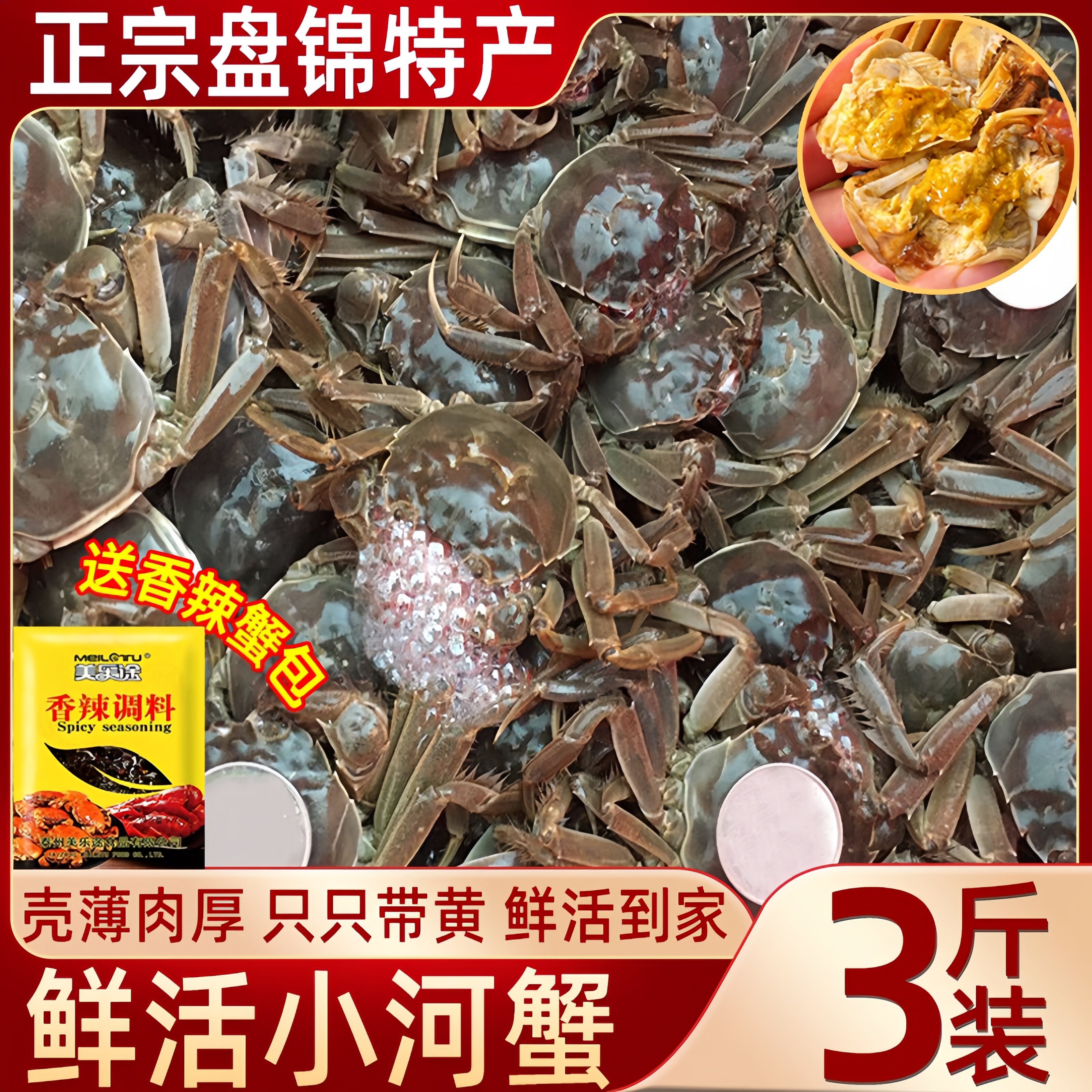 盘锦小河蟹稻田正宗鲜活大闸蟹