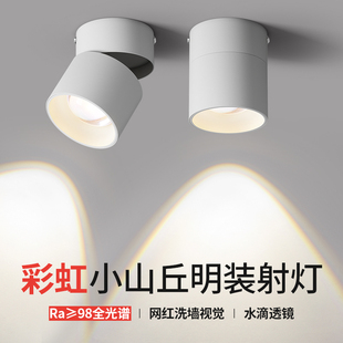 可调角度网红彩虹小山丘免开孔射灯客厅家用洗墙走廊过道筒灯 明装