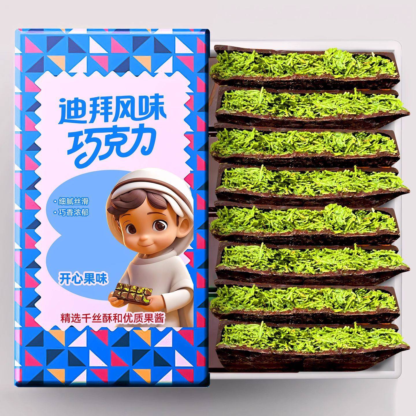 迪拜风味巧克力开心果酱小夹心网红满满馅料面丝零（代可可脂）,婴童食品,宝宝饼干,淘宝优惠券,粉丝福利购,淘宝优惠卷