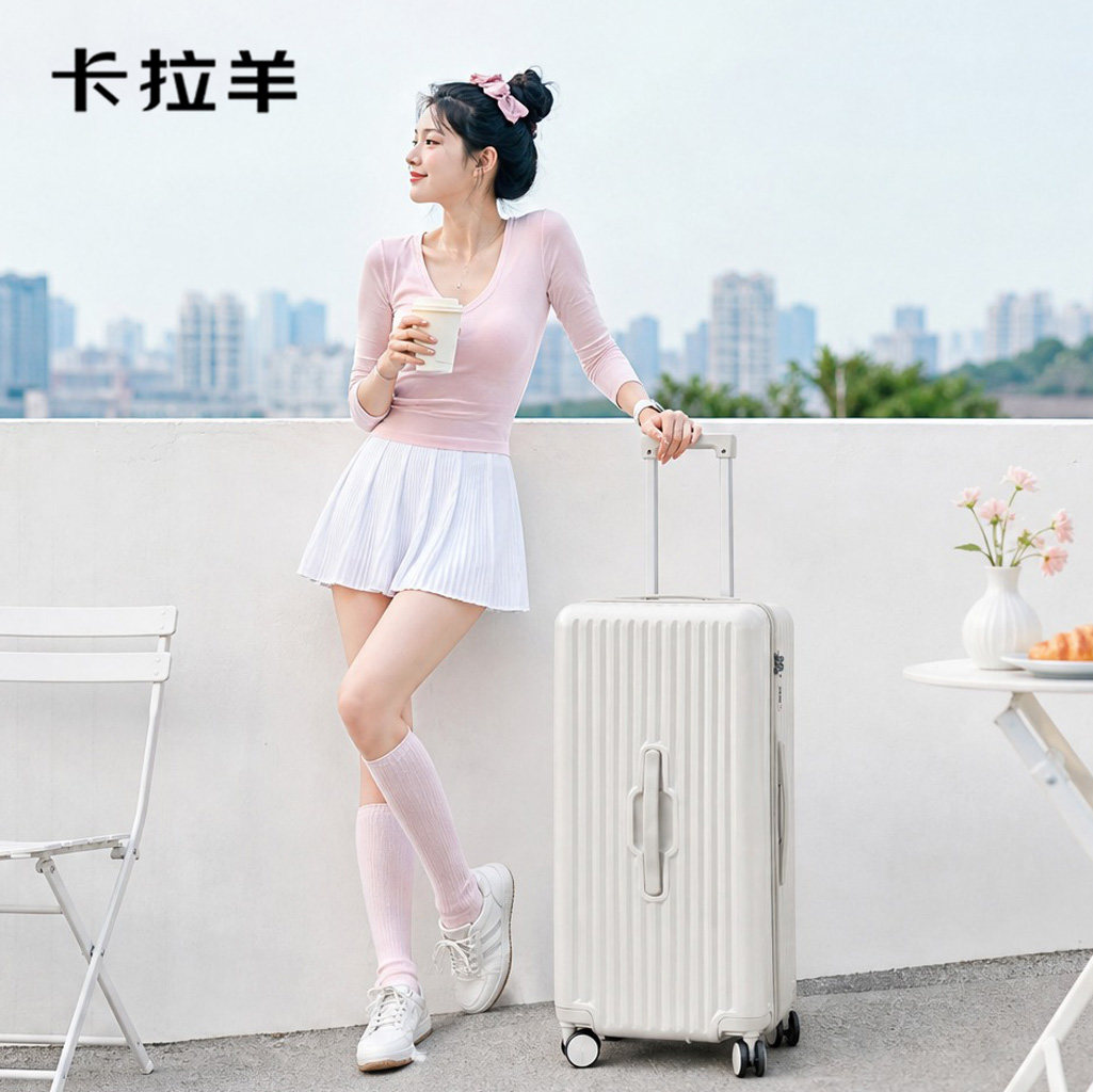 卡拉羊2026新款拉杆行李箱超轻便短途出行万向轮静音轮女生款
