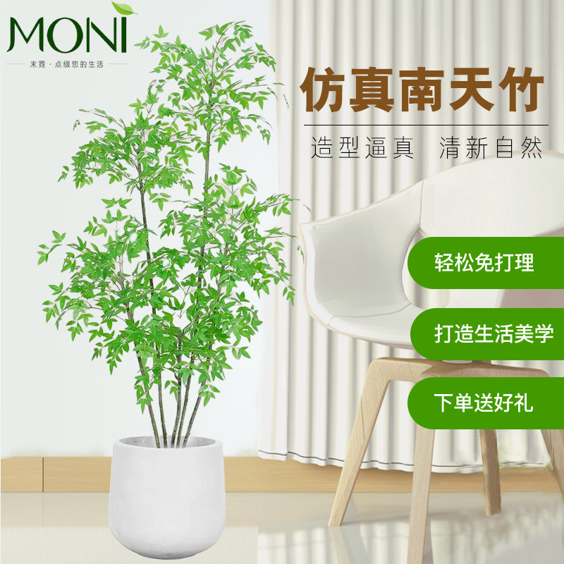 南天竹仿真绿植盆栽客厅假花树落地高端轻奢大型盆景仿生植物摆件,家居饰品,仿真植物盆景,淘宝优惠券,粉丝福利购,淘宝优惠卷
