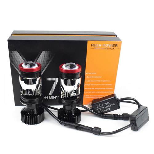 Y7D透镜大功率汽车led大灯Y8摩托车H4超亮强光改装远近照明行车灯