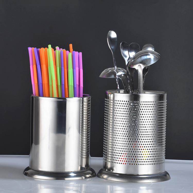 加厚不锈钢筷子筒筷笼筷子桶炊具桶吸管座粗吸管座刀叉座