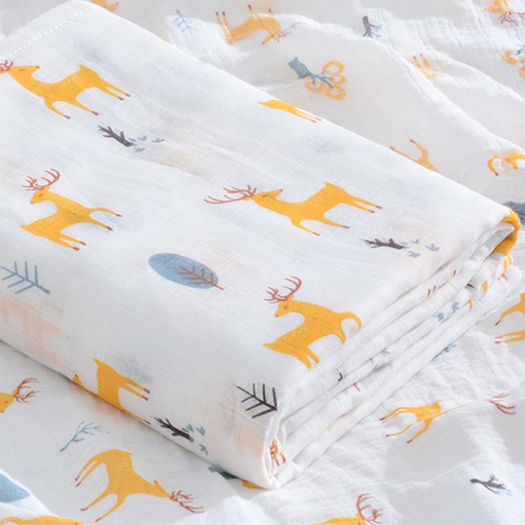 国bab英y婴儿单层纱布包单薄盖款新生儿产纯棉毯房抱babycare被防