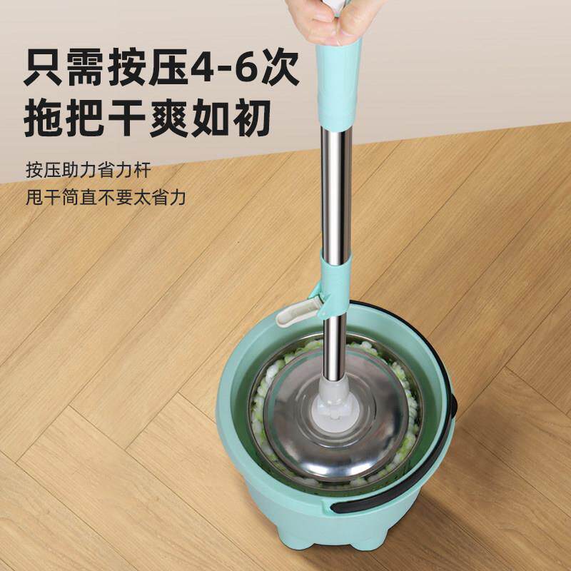 懒把人旋转拖拖地神器家用自桶动免手洗甩干手压木地板1布拖桶墩