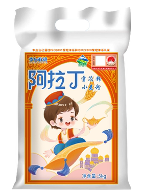 新疆面粉阿拉丁雪芯粉5kg家用小麦粉烘培通用包子饺子馒头