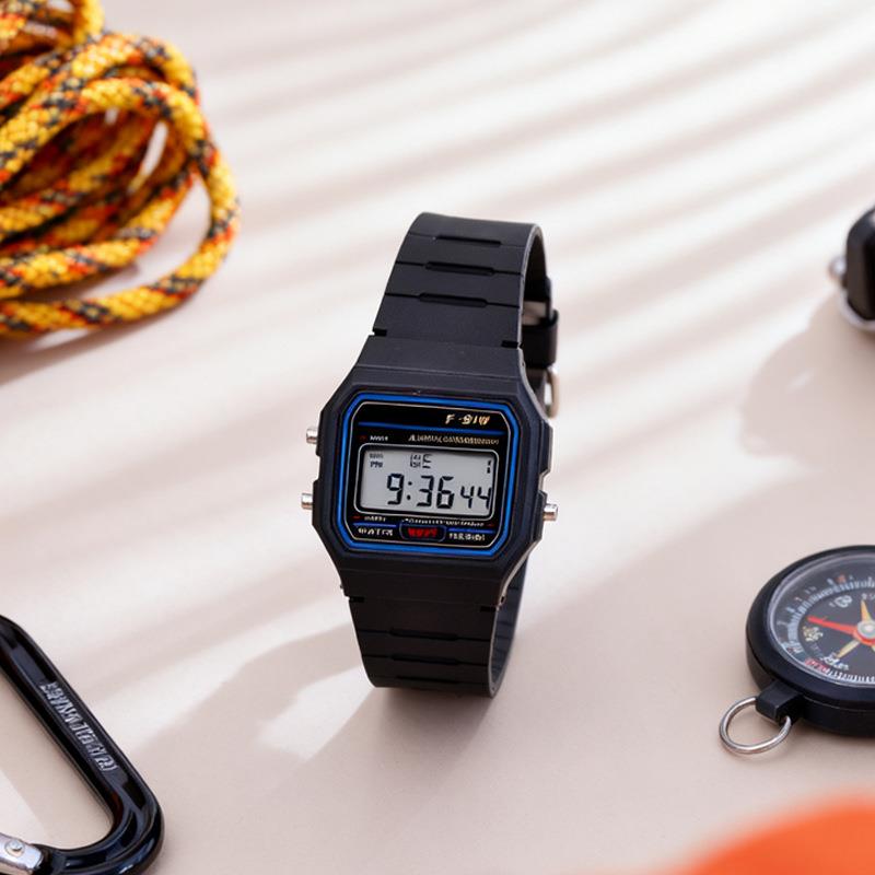 厂家F-91w手表电子表运动腕表超薄夜光闹钟学生党电子表跨境