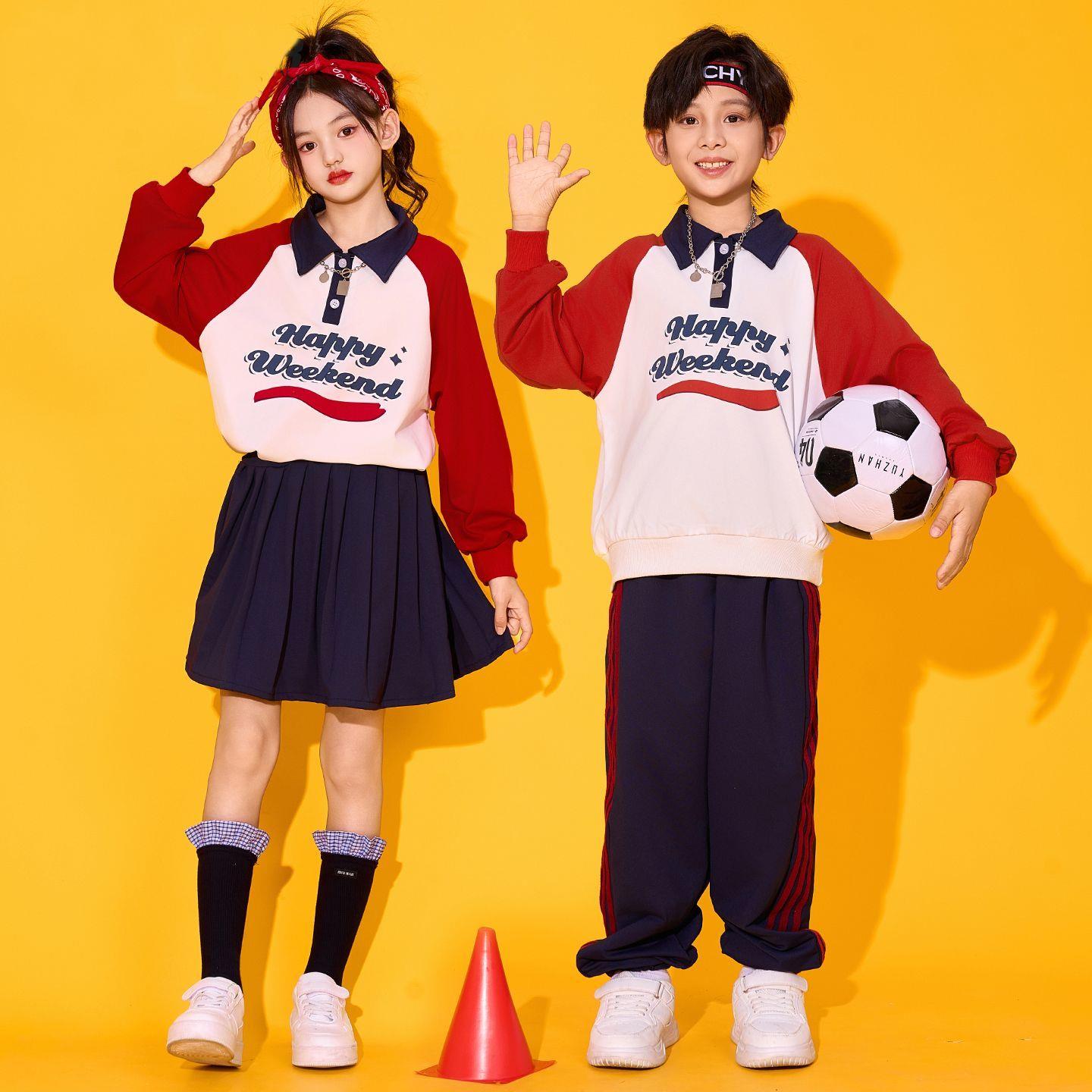 儿童啦啦队演出服小学生运动会开幕式服装幼儿园班服女童团体表演