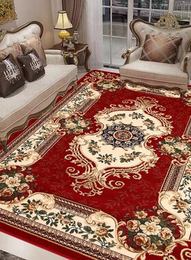 复古客厅地毯美式欧式中式沙发茶几垫房间卧室床边垫2025新款红色