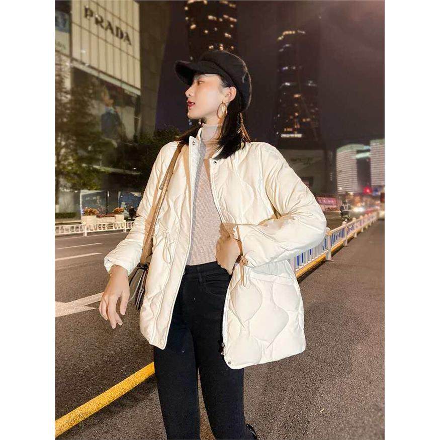 2025冬装新款韩版轻薄收腰羽绒棉服女中长款学生修身显瘦保暖外套