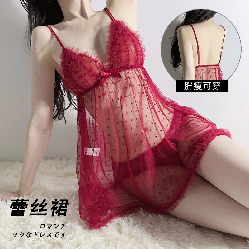 性感睡衣女纯欲风夏薄款吊带睡裙图片