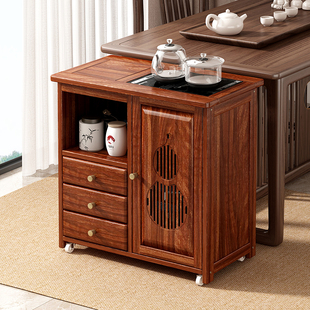实木移动茶台中式小茶桌茶水柜茶车茶几功夫茶具套组烧水一体家用