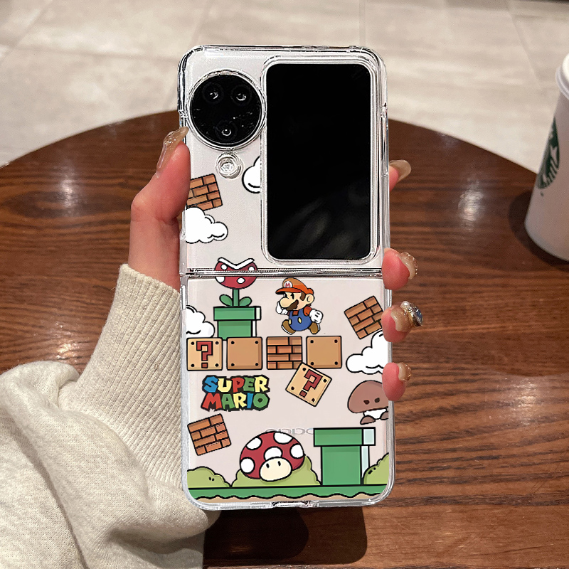 适用OPPOfindn3flip手机壳折叠屏OPPO新款find n3flip超薄n2flip透明游戏马里奥全包防摔男女硬壳保护套