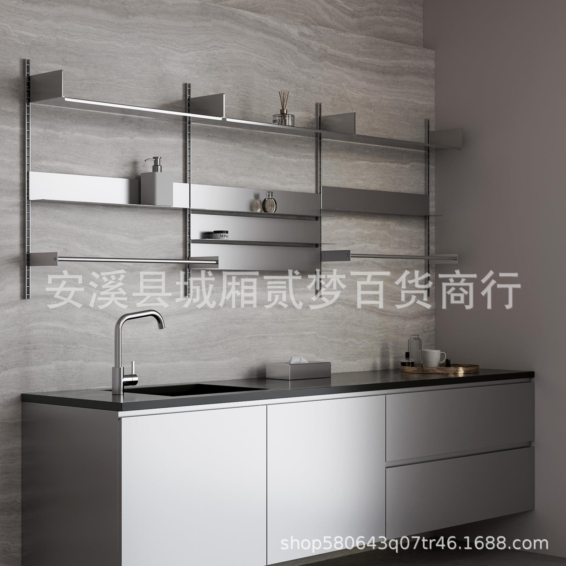 不锈钢vitsoe轨道书架墙面系统组合DIY墙上隔板展示收纳架壁挂式