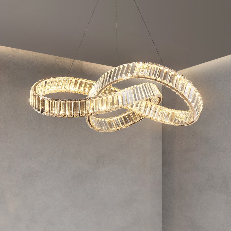 现代创意水晶客厅餐厅主灯设计师简约大气高档卧室环形灯具