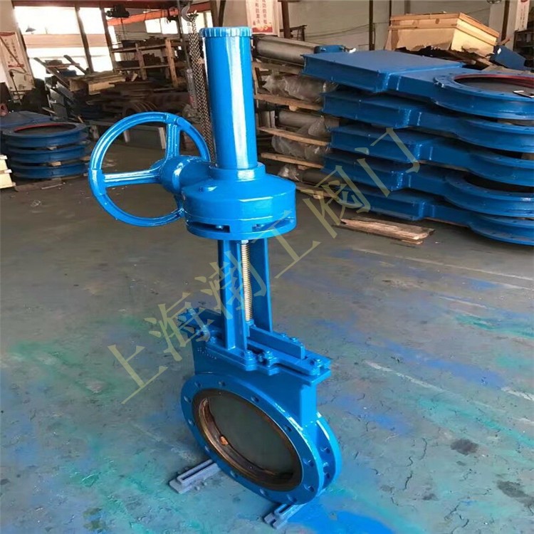 伞齿轮硬密封明杆刀闸阀 PZ573Y-16C 单刀闸板阀 聚氨酯刀闸阀