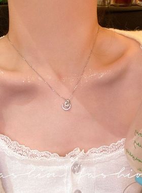 星球月亮吊坠钛钢项链女2026新款