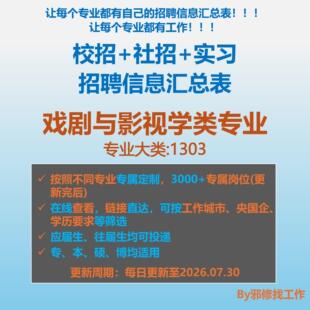 26届戏剧与影视学类校招秋招春招国企央企社招招聘信息汇总表