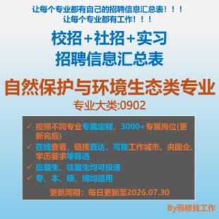 26届自然保护与环境生态类校招秋招春招国企央企招聘信息汇总表