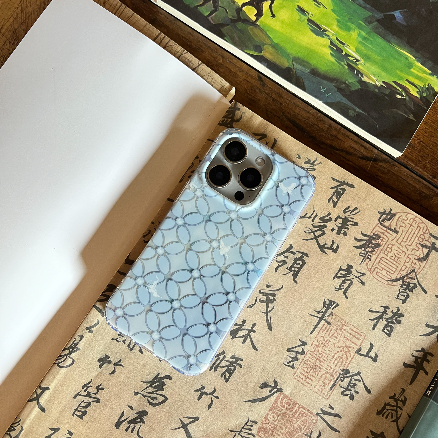 叶菽原创定制《扶摇》新中式国风春意小众高级感IMD双层适用苹果17/14/15/16promax艺术iPhone磨砂紫手机壳