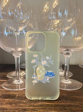 叶菽原创定制《茶话会》新中式国风清冷小众高级感IMD双层适用苹果13/14/15/16promax磨砂绿色iPhone手机壳