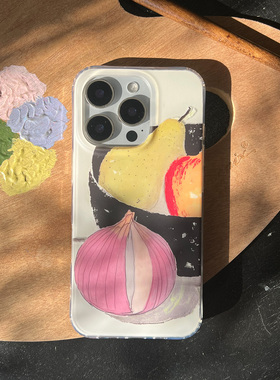 叶菽原创定制《洋葱》新中式国风清冷小众高级感IMD双层适用苹果17/14/15/16promax磨砂iPhone秋天趣味手机壳