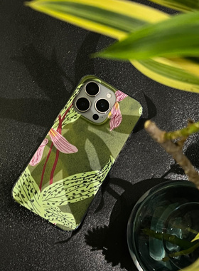 叶菽原创定制《晓岚》新中式国风清冷小众高级感IMD双层适用苹果13/14/15/16promax磨砂支架iPhone秋天手机壳