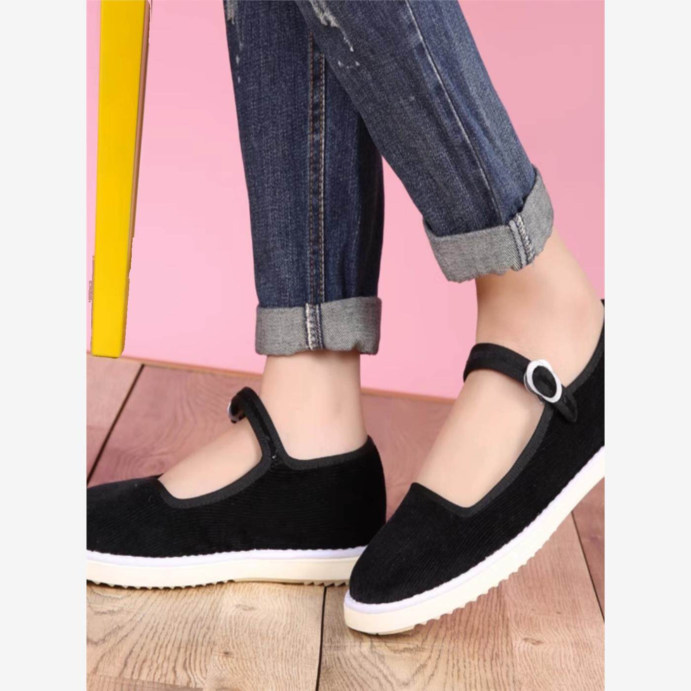 女士布鞋浅口成人老北京纯手工妈妈鞋透气孕妇家居休闲平底单鞋