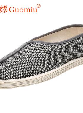 老北京布鞋女传统复古灰色千层底罗汉鞋居士鞋女佛系出家人专用鞋