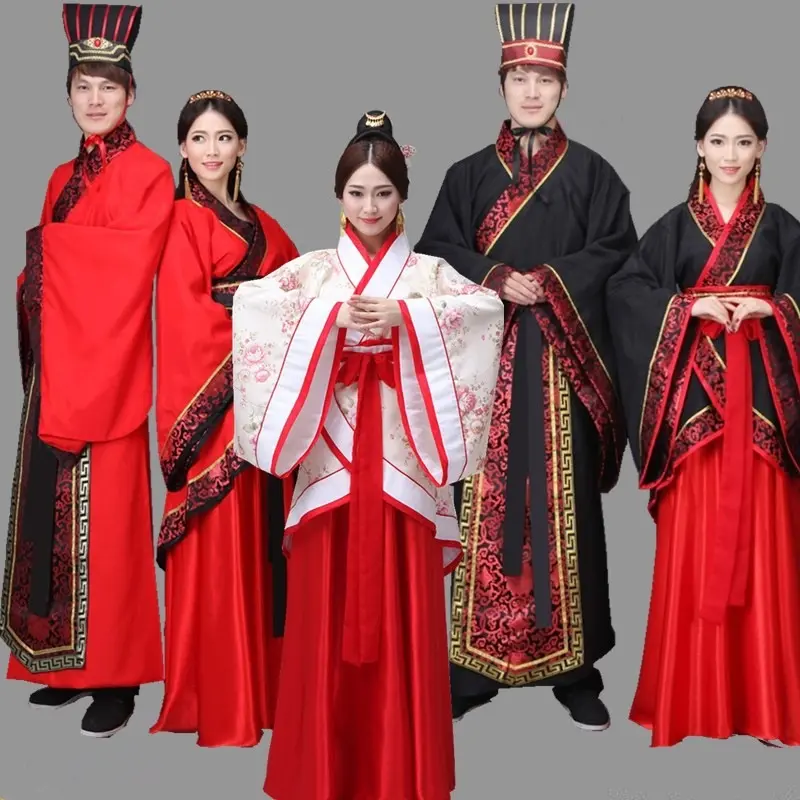 古装汉服双绕曲裾唐装表演服国学
