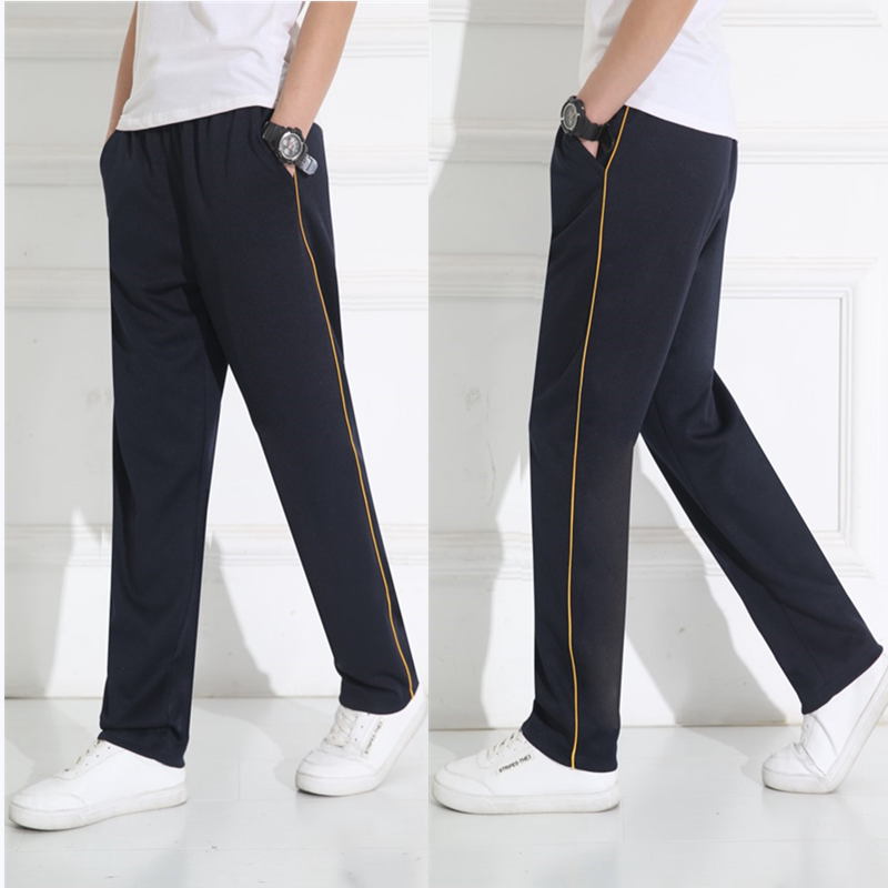 藏蓝色黄细条杠校服裤儿