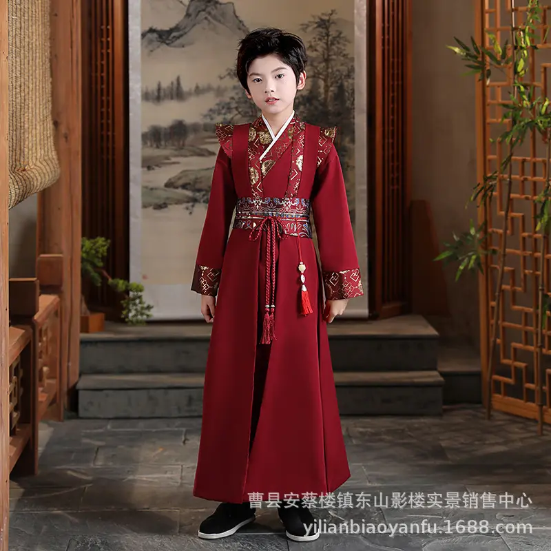 儿童汉服男童春秋装帅气唐装