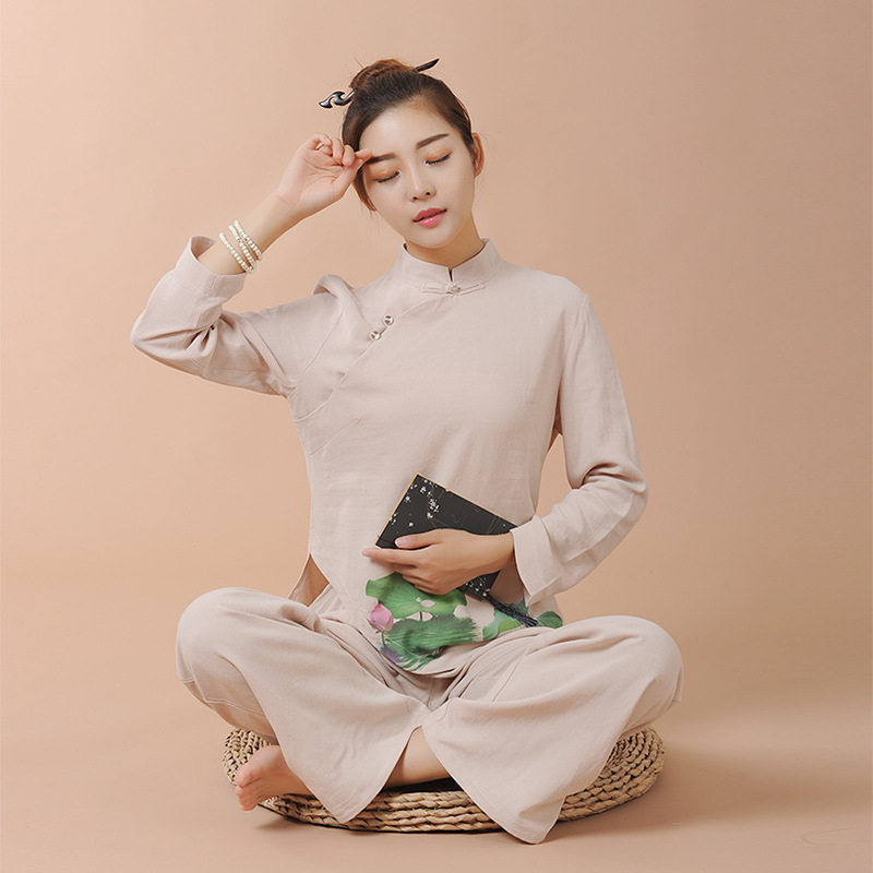 工厂直供户外运动棉麻瑜伽服女