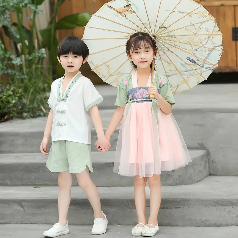 儿童演出服男童汉服中古装女童